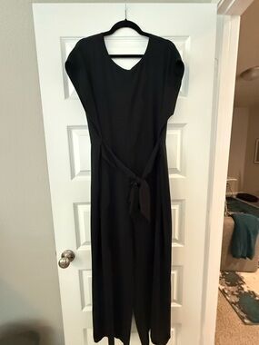 LOFT Black jumpsuit with Waist Tie